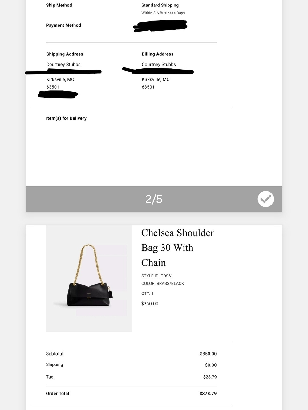 COACH Black Leather Chain-Handle Shoulder Bag - Picture 8 of 10